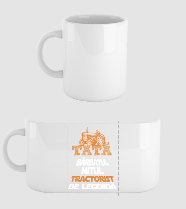 TATĂ - bărbatul, mitul, tractorist de legendă model alb pe tricou