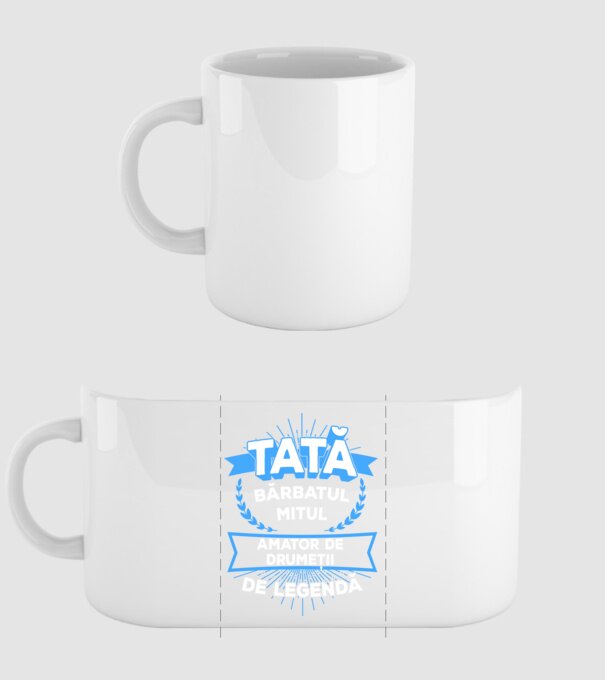 TATĂ - bărbatul, mitul, amator de drumeții de legendă model alb pe tricou
