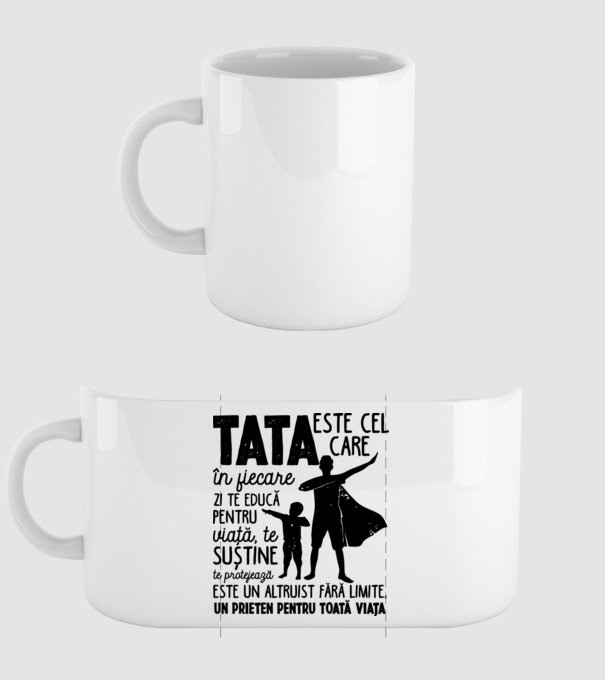 Tata este cel care în fiecare zi te educă pentru viață D5995141 model alb pe tricou