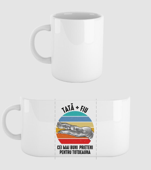 Tată - fiu - Cei mai buni prieteni pentru totdeauna model alb pe tricou