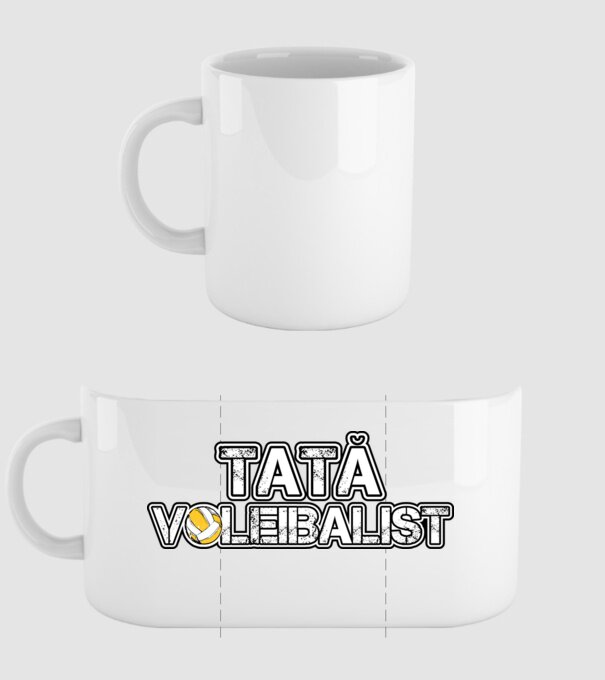 tată voleibalist model alb pe tricou