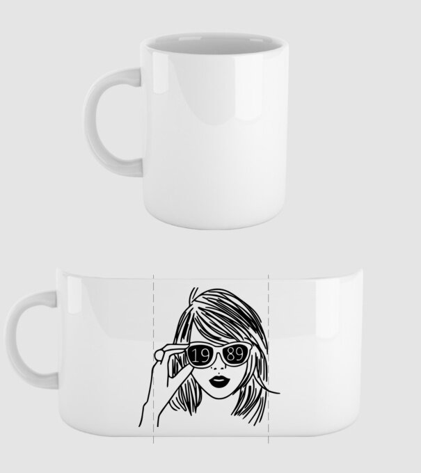 Taylor Swift 1989 model alb pe tricou