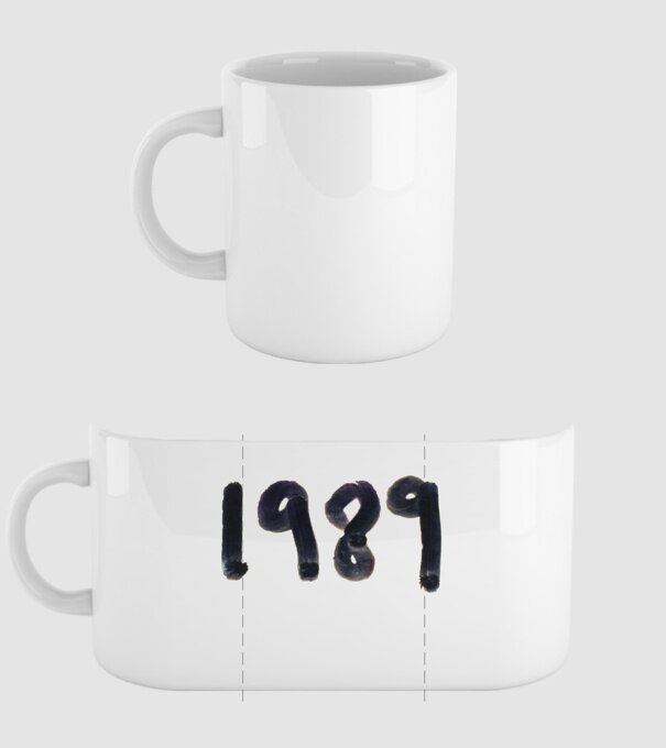 Taylor Swift 1989 text model alb pe tricou