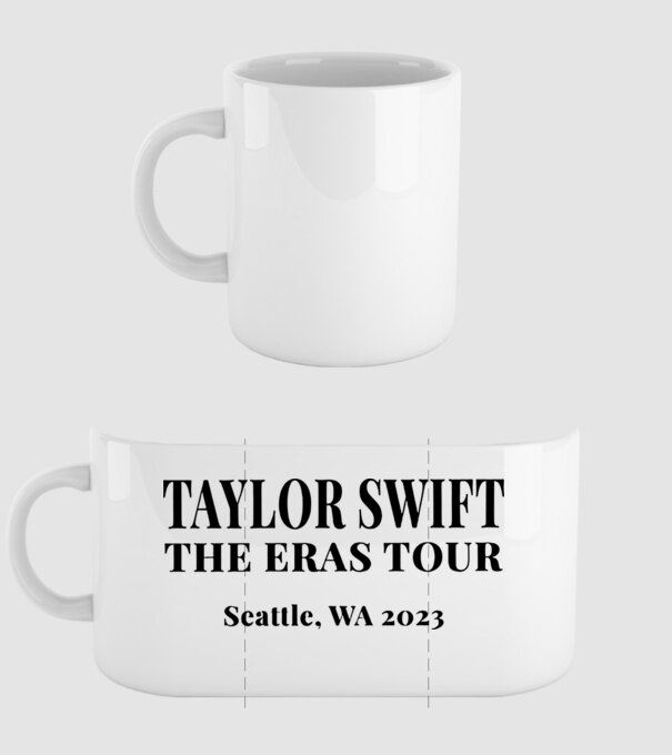 Taylor Swift Eras tour text2 model alb pe tricou