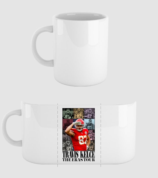 Taylor Swift Eras Travis Kelce model alb pe tricou