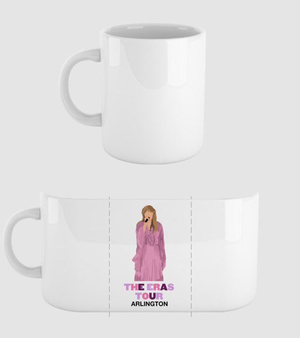 Taylor Swift The Eras Tour Arlington 3 model alb pe tricou