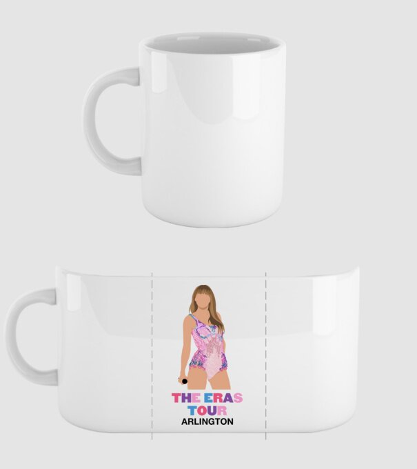 Taylor Swift The Eras Tour Arlington 4 model alb pe tricou