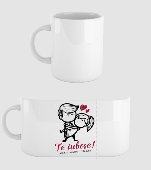 te iubesc! model alb pe tricou