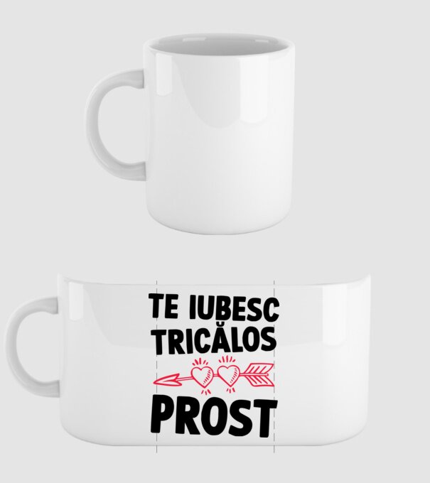 Te iubesc, ticălos prost model alb pe tricou