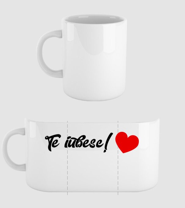 Te iubesc! model alb pe tricou