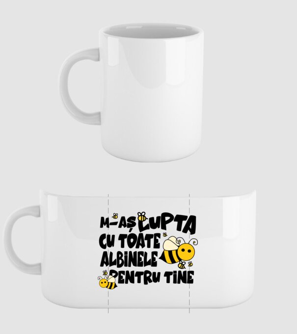 m-aș lupta cu toate albinele pentru tine model alb pe tricou