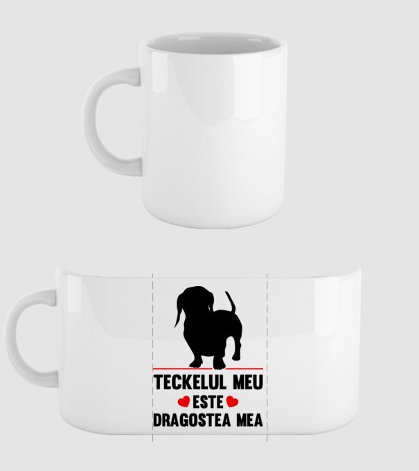 teckelul meu este dragostea mea model alb pe tricou
