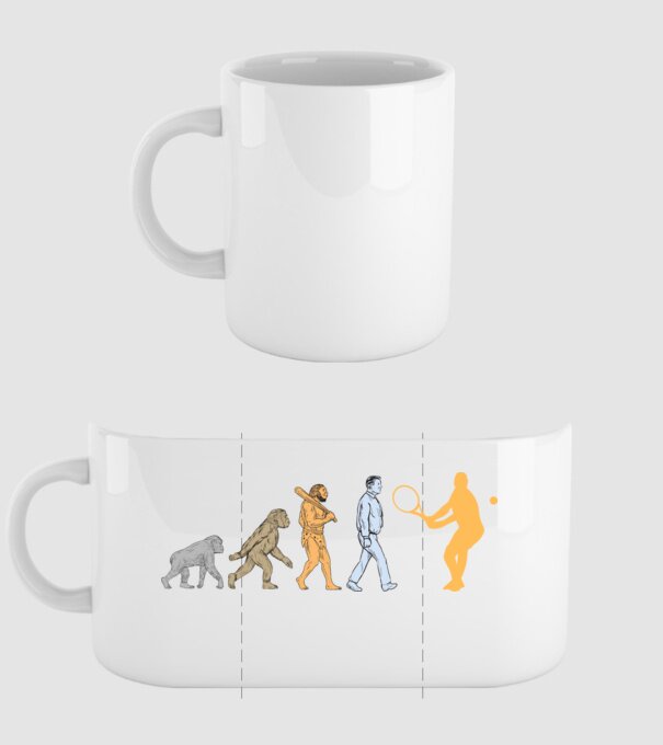 Tennis evolution model alb pe tricou