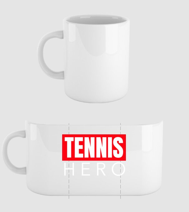TENNIS HERO model alb pe tricou