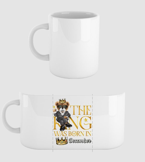 The king was born int DECEMBER model alb pe tricou