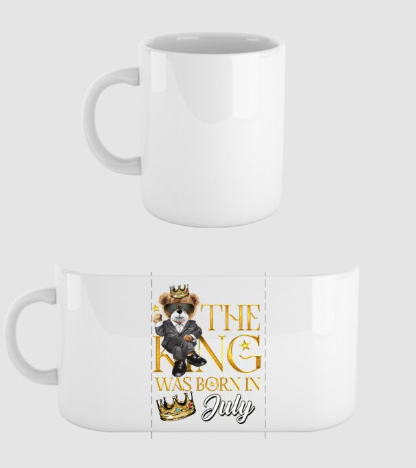 The king was born int JULY model alb pe tricou