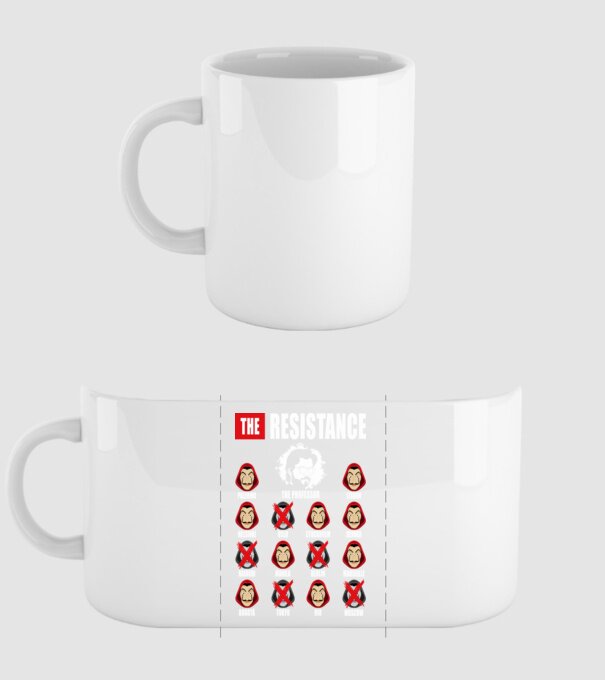 the resistance la casa de papel model alb pe tricou