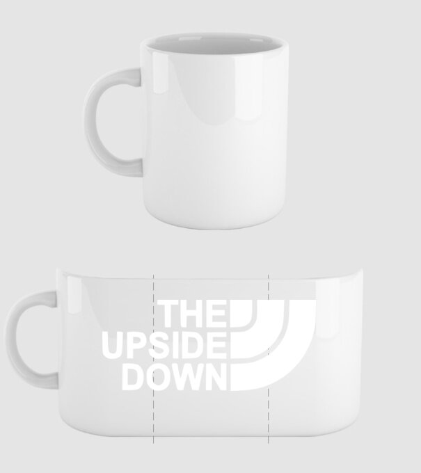 the upside down model alb pe tricou