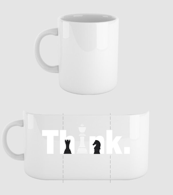 Think model alb pe tricou