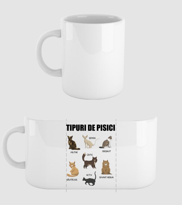 Tipuri de pisici model alb pe tricou