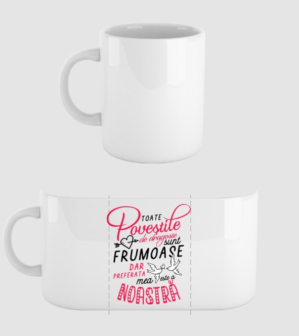 Toate poveștile de dragoste sunt frumoase, dar preferata mea este a noastră model alb pe tricou