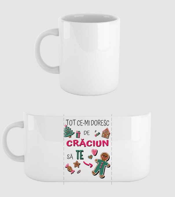 Tot ce-mi doresc de Crăciun să TE om alb model alb pe tricou