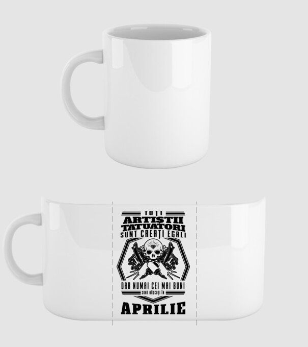Toți artiștii tatuatori sunt creați egali aprilie model alb pe tricou
