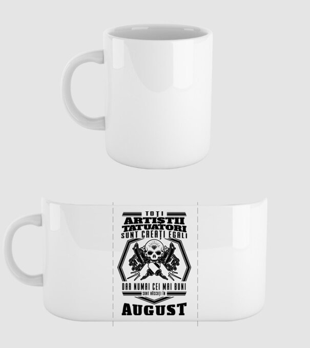 Toți artiștii tatuatori sunt creați egali August model alb pe tricou