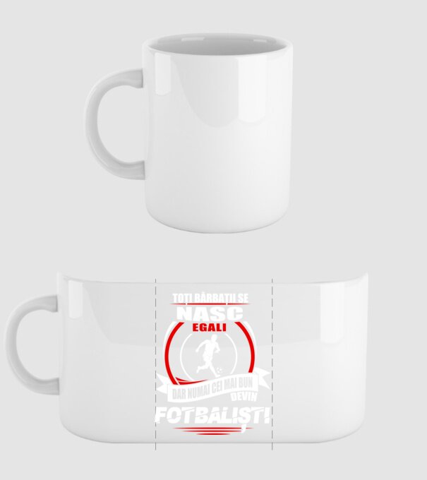 Toți bărbații se nasc egali fotbaliști model alb pe tricou
