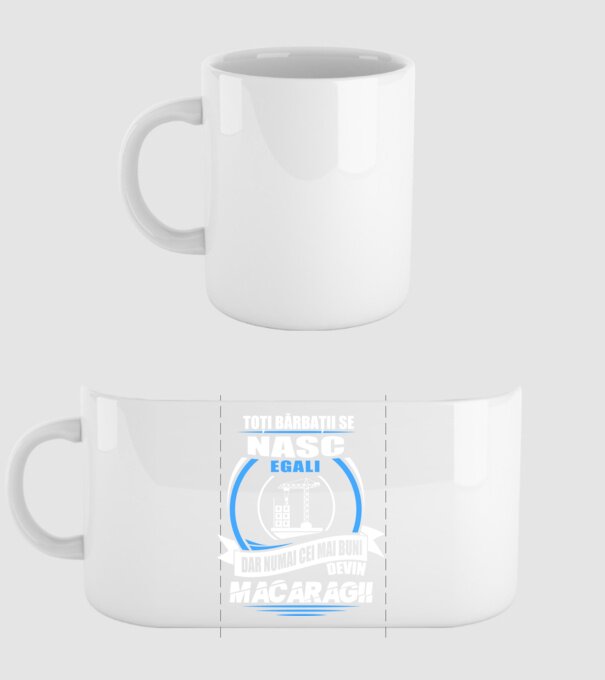 Toți bărbații se nasc egali macaragii model alb pe tricou