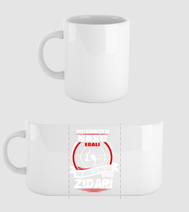 Toți bărbații se nasc egali zidari model alb pe tricou