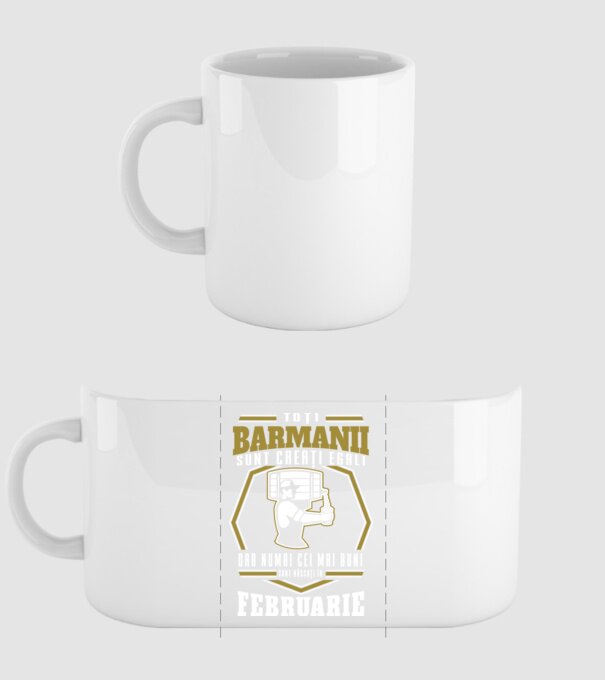 Toți barmanii creați egali februarie model alb pe tricou