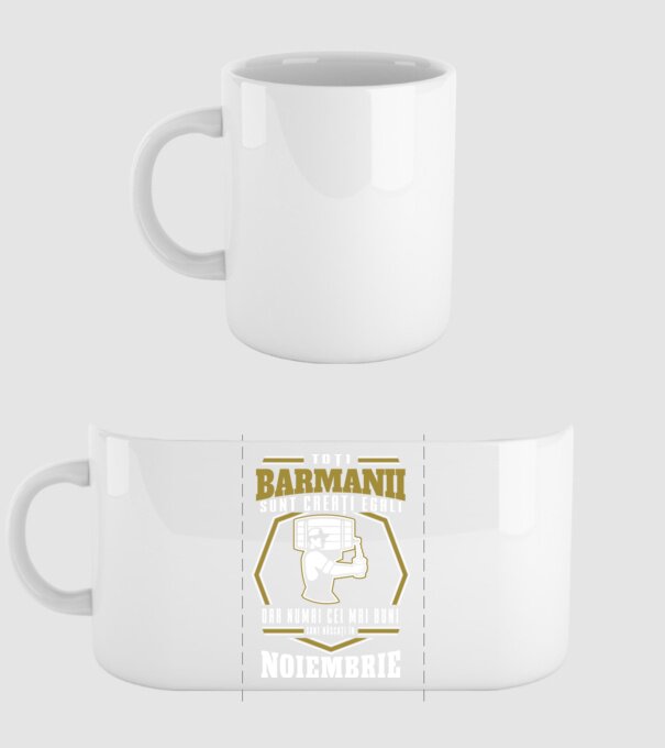 Toți barmanii creați egali noiembrie model alb pe tricou