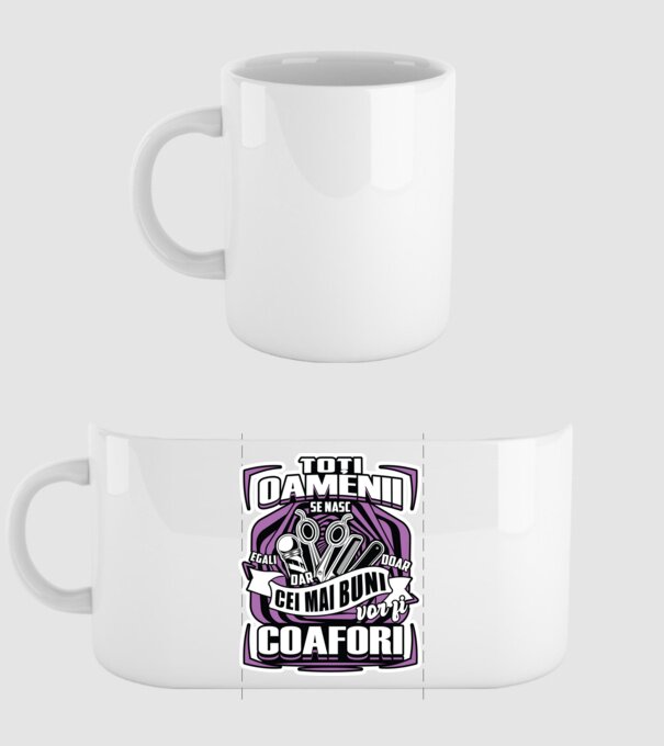 Toți oamenii coafori model alb pe tricou