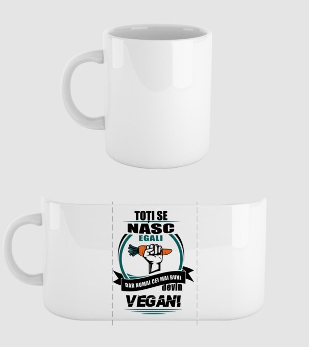 toți se nasc egali, dar numai cei mai buni devin vegani model alb pe tricou