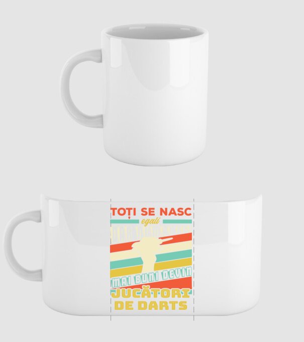 Toți se nasc egali, dar numai cei mai buni devin_ jucători de darts model alb pe tricou