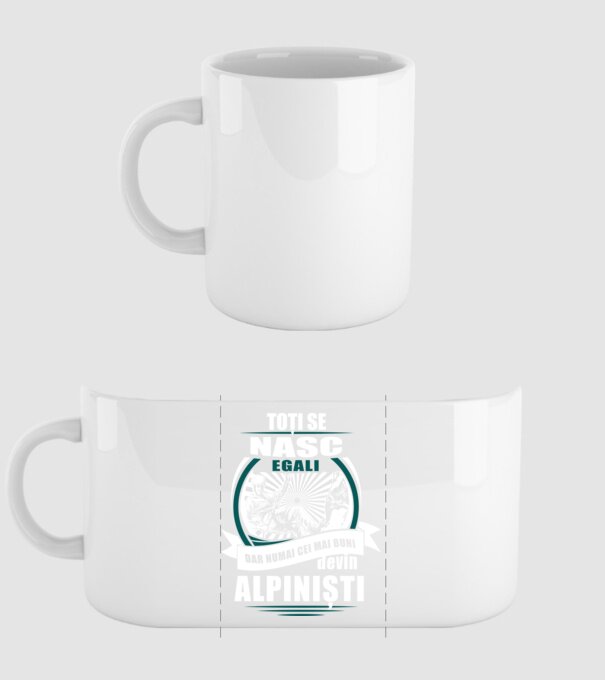 toți se nasc egali, dar numai cei mai buni devin alpiniști model alb pe tricou