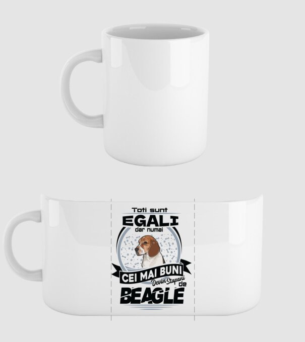 Toți sunt egali, dar numai cei mai buni devin stăpâni de Beagle model alb pe tricou
