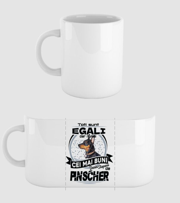 Toți sunt egali, dar numai cei mai buni devin stăpâni de pinscher model alb pe tricou