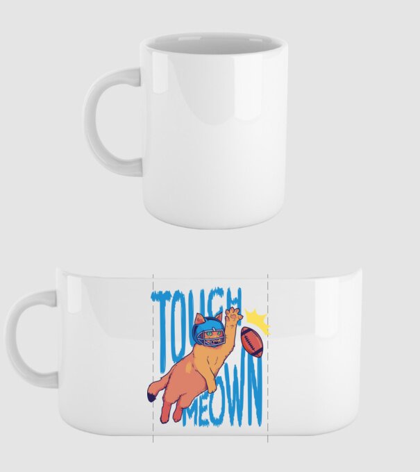 Touch Meow model alb pe tricou