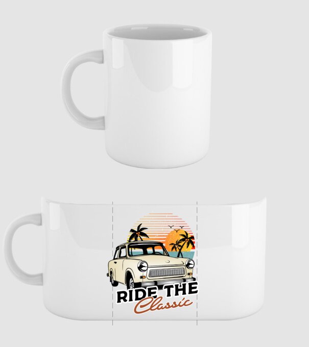 Trabant Ride The Classic model alb pe tricou