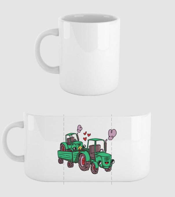 TRACTOR model alb pe tricou