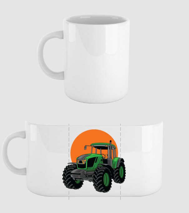 TRACTOR model alb pe tricou