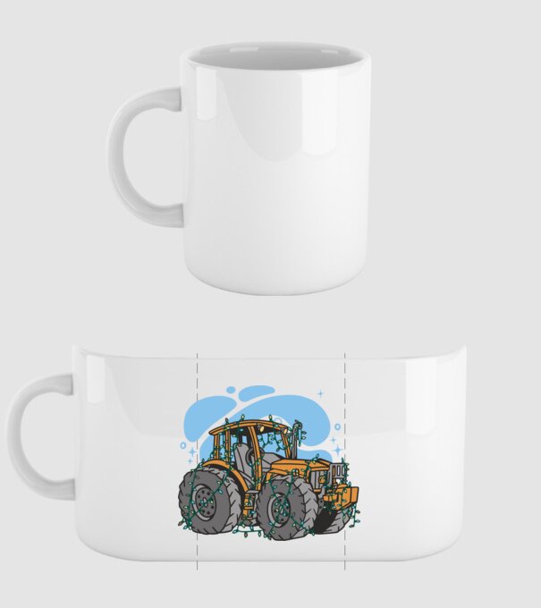 TRACTOR model alb pe tricou
