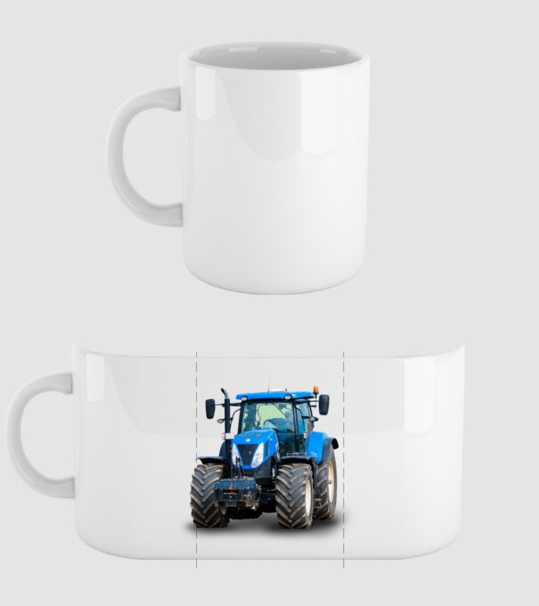 TRACTOR model alb pe tricou