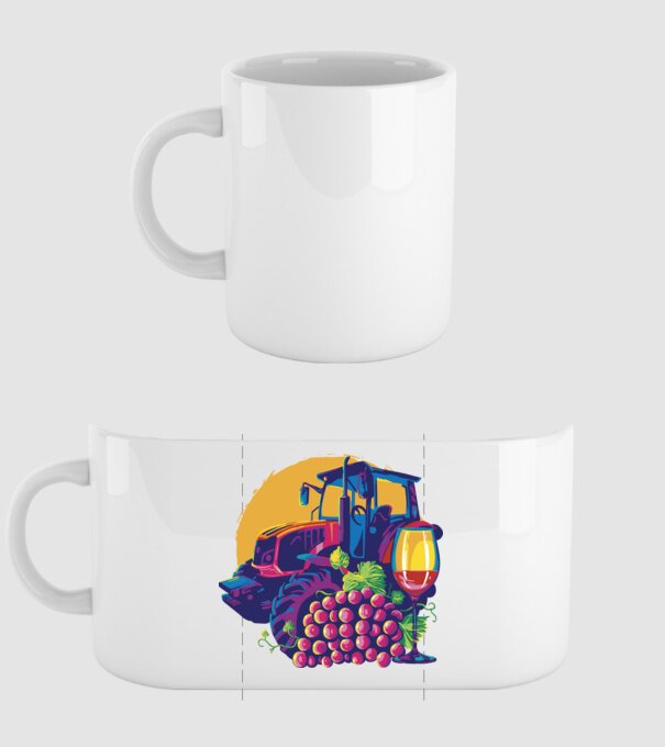 TRACTOR model alb pe tricou