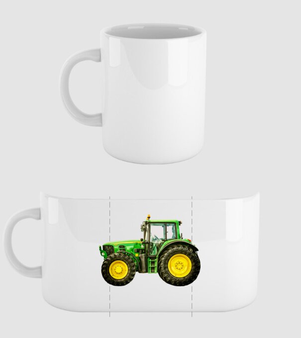 TRACTOR model alb pe tricou