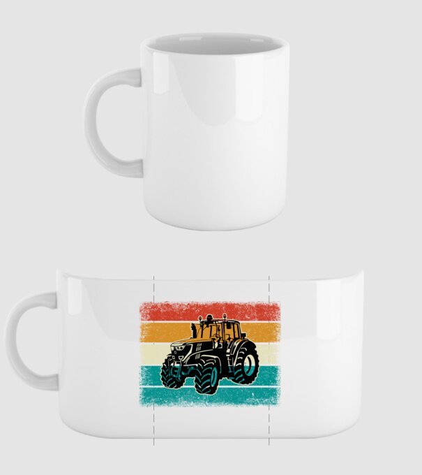 TRACTOR model alb pe tricou