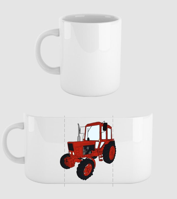 TRACTOR model alb pe tricou