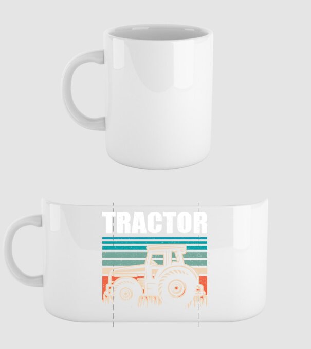 TRACTOR model alb pe tricou